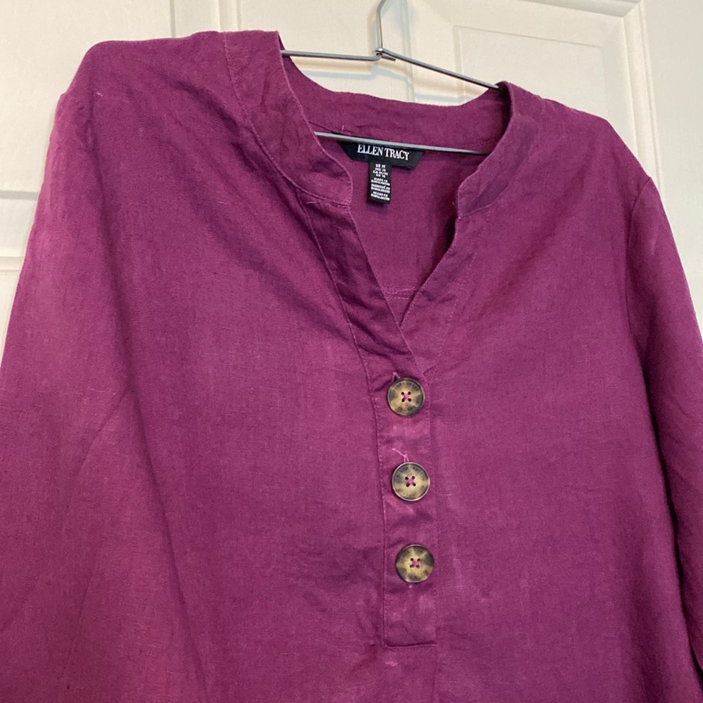 Ellen Tracy Linen Blouse